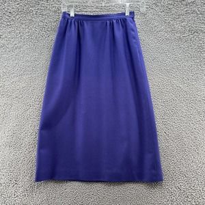 Vintage Pendleton Skirt Womens 6 Purple Virgin Wool Midi Pleat Flare Pockets USA